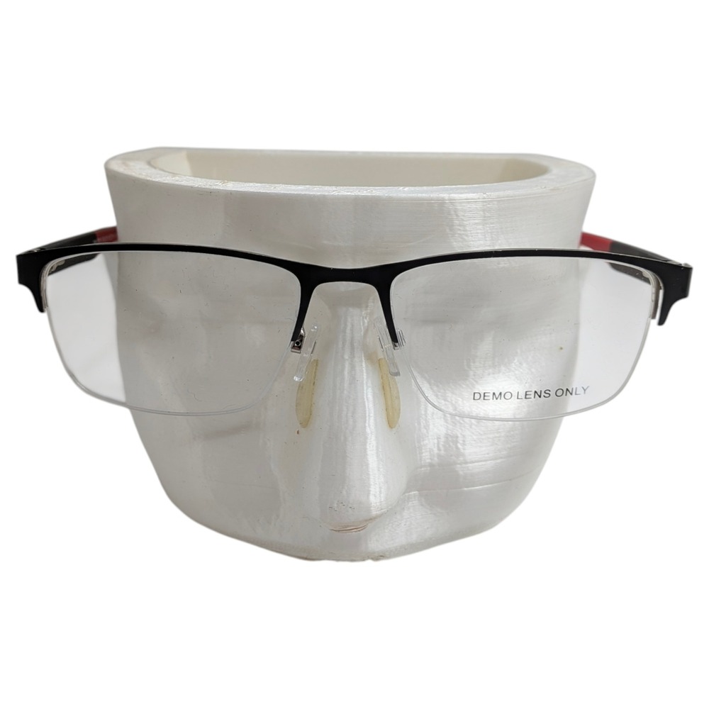 MM 20251 Black Eyeglasses Half Rim Rectangle Demo Lenses 54-18-145
